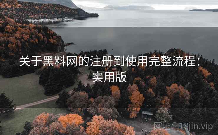 关于黑料网的注册到使用完整流程：实用版